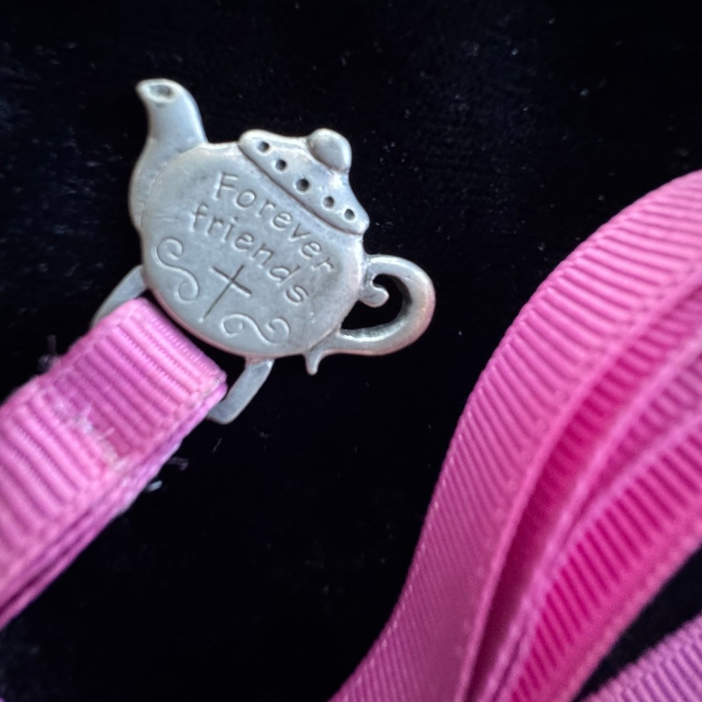 Vintage Forever Ribbon Pewter Bookmark Friends Forever Jesus Teapot Flower Bible - Picture 2 of 9